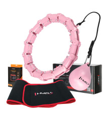 Хула-хуп масажний HMS HHW02 з навантаженням та поясом для схуднення BR163, рожевий