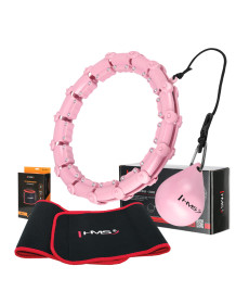 Хула-хуп масажний HMS HHW02 з навантаженням та поясом для схуднення BR163, рожевий