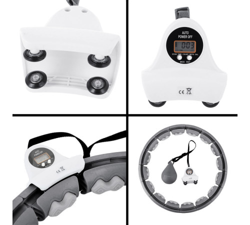 Хула-хуп HMS HHW06 з лічильником, навантаженням та поясом для схуднення BR163, чорний