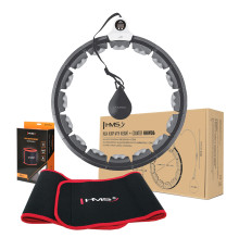 Хула-хуп HMS HHW06 з лічильником, навантаженням та поясом для схуднення BR163, чорний