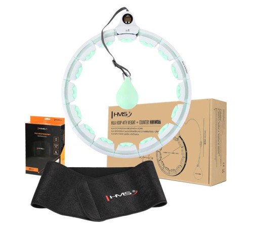 Хула-хуп HMS HHW06 з лічильником, навантаженням та поясом для схуднення BR163, м'ятний