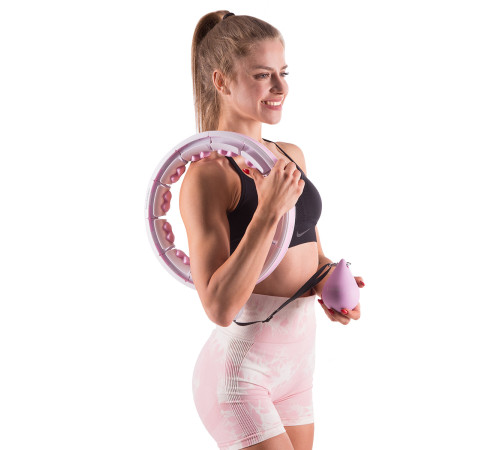 Хула-хуп HMS HHW06 з лічильником, навантаженням та поясом для схуднення BR163, рожевий