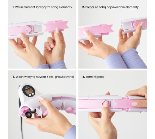 Хула-хуп HMS HHW06 з лічильником, навантаженням та поясом для схуднення BR163, рожевий