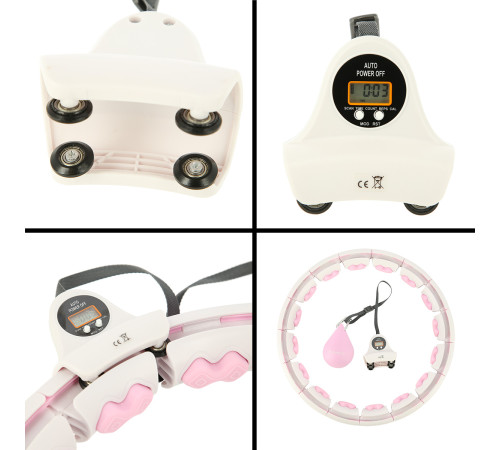 Хула-хуп HMS HHW06 з лічильником, навантаженням та поясом для схуднення BR163, рожевий