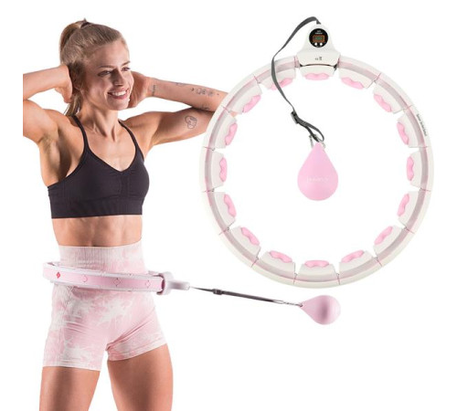 Хула-хуп HMS HHW06 з лічильником, навантаженням та поясом для схуднення BR163, рожевий