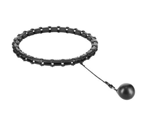 Хула-хуп масажний HMS HHM15 з навантаженням та поясом для схуднення BR16 Plus Size, чорний