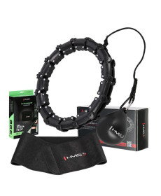 Хула-хуп масажний HMS HHM15 з навантаженням та поясом для схуднення BR16 Plus Size, чорний