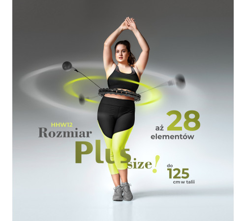 Хула-хуп масажний HMS HHM12 з навантаженням та поясом для схуднення BR163 Plus Size, чорний