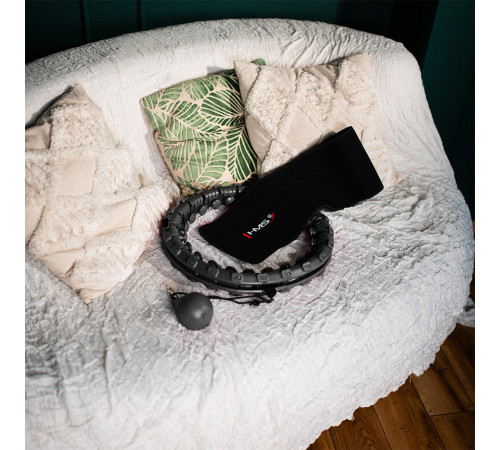 Хула-хуп масажний HMS HHM12 з навантаженням та поясом для схуднення BR163 Plus Size, чорний