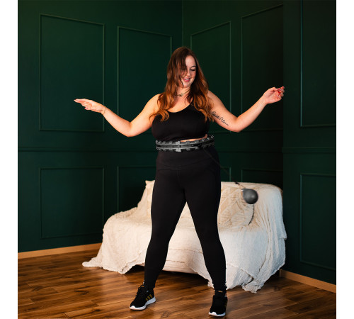 Хула-хуп масажний HMS HHM12 з навантаженням та поясом для схуднення BR163 Plus Size, чорний