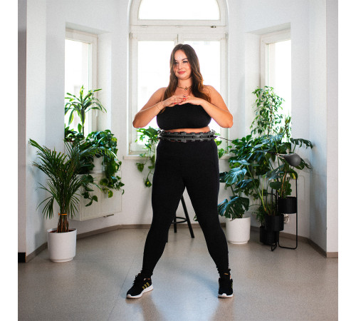 Хула-хуп масажний HMS HHM12 з навантаженням та поясом для схуднення BR163 Plus Size, чорний