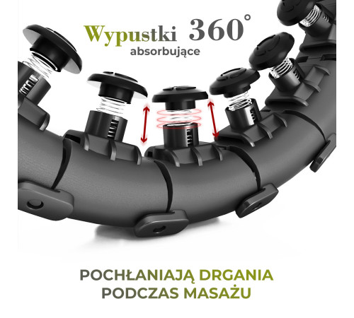 Хула-хуп масажний HMS HHM12 з навантаженням та поясом для схуднення BR163 Plus Size, чорний