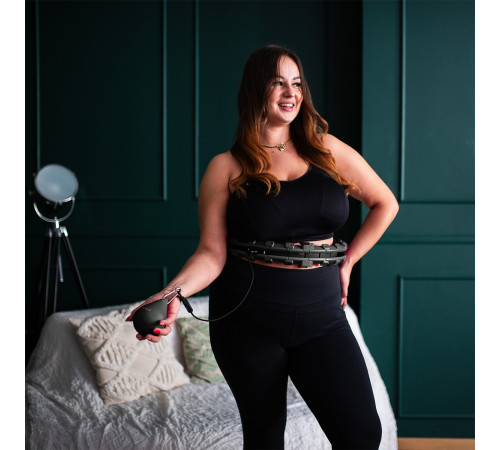 Хула-хуп масажний HMS HHM12 з навантаженням та поясом для схуднення BR163 Plus Size, чорний