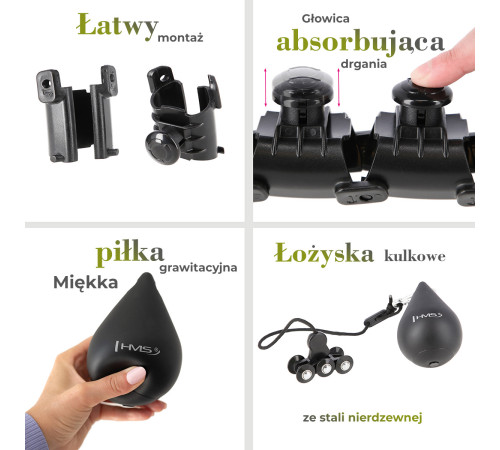 Хула-хуп масажний HMS HHM12 з навантаженням та поясом для схуднення BR163 Plus Size, чорний