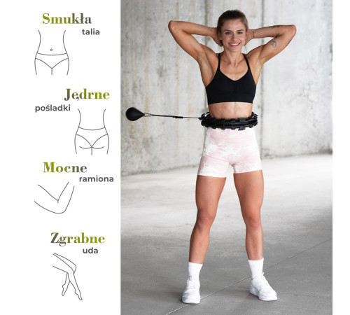 Хула-хуп масажний HMS HHM12 з навантаженням та поясом для схуднення BR163 Plus Size, чорний