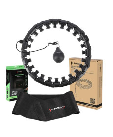 Хула-хуп масажний HMS HHM12 з навантаженням та поясом для схуднення BR163 Plus Size, чорний