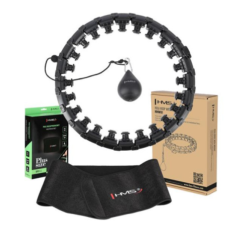 Хула-хуп масажний HMS HHM12 з навантаженням та поясом для схуднення BR163 Plus Size, чорний