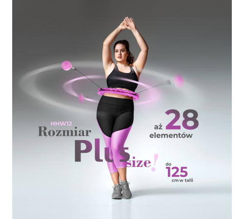 Хула-хуп масажний HMS HHM12 з навантаженням та поясом для схуднення BR163 Plus Size, фіолетовий