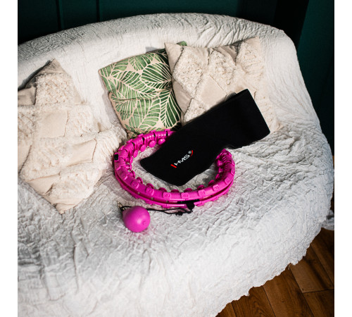 Хула-хуп масажний HMS HHM12 з навантаженням та поясом для схуднення BR163 Plus Size, фіолетовий