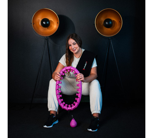 Хула-хуп масажний HMS HHM12 з навантаженням та поясом для схуднення BR163 Plus Size, фіолетовий