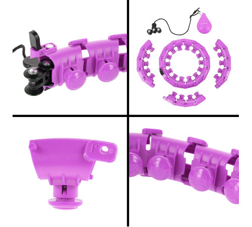 Хула-хуп масажний HMS HHM12 з навантаженням та поясом для схуднення BR163 Plus Size, фіолетовий