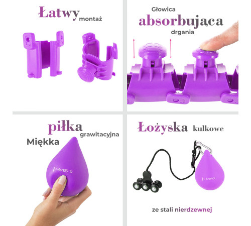 Хула-хуп масажний HMS HHM12 з навантаженням та поясом для схуднення BR163 Plus Size, фіолетовий