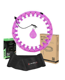 Хула-хуп масажний HMS HHM12 з навантаженням та поясом для схуднення BR163 Plus Size, фіолетовий