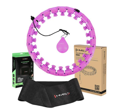 Хула-хуп масажний HMS HHM12 з навантаженням та поясом для схуднення BR163 Plus Size, фіолетовий