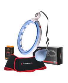 Хула-хуп магнітний HMS HHM15 з лічильником, навантаженням та поясом для схуднення BR16, блакитний