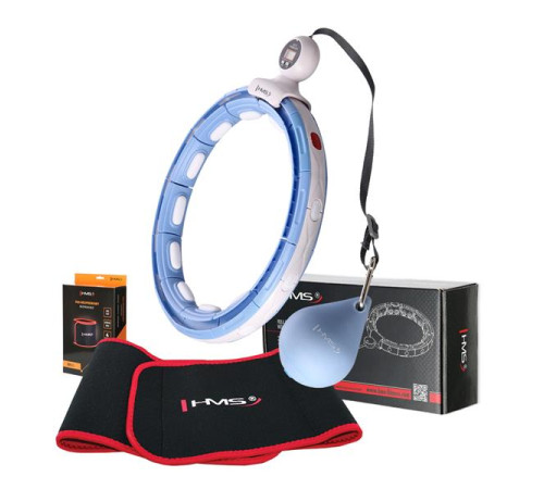 Хула-хуп магнітний HMS HHM15 з лічильником, навантаженням та поясом для схуднення BR16, блакитний