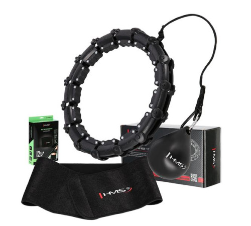 КОМПЛЕКТ HULA HOOP HHW02 ЧОРНИЙ З ОБтяжувачем HMS + ПІДТРИМКА НА ТАЛІЇ BR163 ЧОРНИЙ ПЛЮЗ РОЗМІР КОМПЛЕКТ HULA HOOP HHW02 ЧОРНИЙ З ОБтяжувачем HMS + ПІДТРИМКА НА ТАЛІЇ BR163 ЧОРНИЙ ПЛЮЗ РОЗМІР
