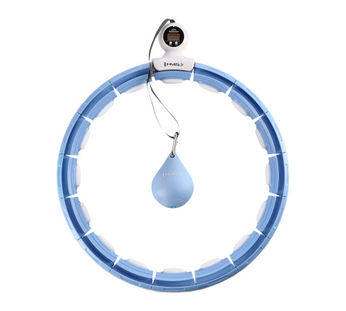 Хула-хуп магнітний HMS HHM15 з лічильником, навантаженням та поясом для схуднення BR16 Plus Size, блакитний