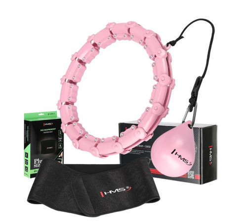 КОМПЛЕКТ HULA HOOP HHW02 СВІТЛО-РОЖЕВИЙ З Обтяжником HMS + ПІДТРИМКА НА ТАЛІЮ BR163 ЧОРНИЙ ПЛЮЗ РОЗМІР КОМПЛЕКТ HULA HOOP HHW02 СВІТЛО-РОЖЕВИЙ З Обтяжником HMS + ПІДТРИМКА НА ТАЛІЮ BR163 ЧОРНИЙ ПЛЮЗ РОЗМІР