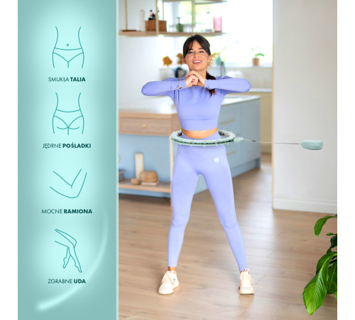 Хула-хуп магнітний HMS HHM14 з лічильником, навантаженням та поясом для схуднення BR163, зелений