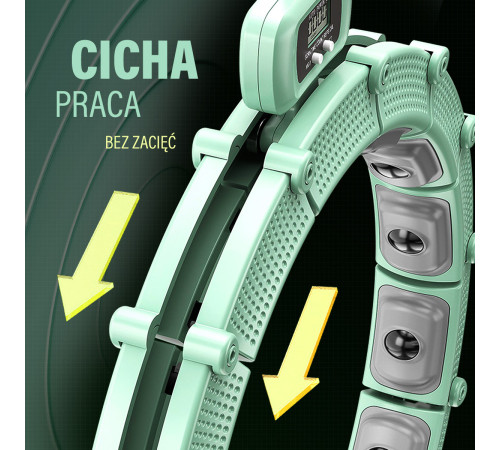 Хула-хуп магнітний HMS HHM14 з лічильником, навантаженням та поясом для схуднення BR163, зелений