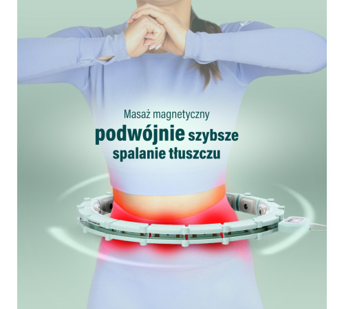 Хула-хуп магнітний HMS HHM14 з лічильником, навантаженням та поясом для схуднення BR163, зелений