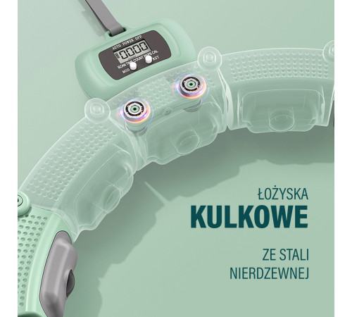 Хула-хуп магнітний HMS HHM14 з лічильником, навантаженням та поясом для схуднення BR163, зелений