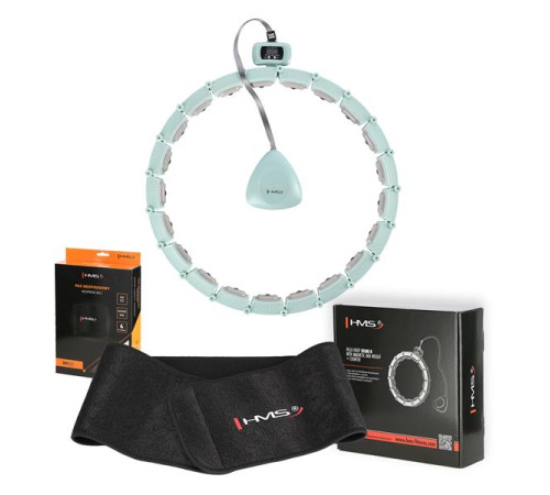 Хула-хуп магнітний HMS HHM14 з лічильником, навантаженням та поясом для схуднення BR163, зелений