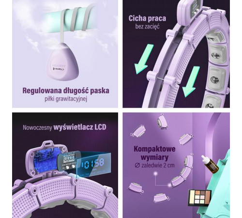 Обруч магнітний з вагою + лічильником HMS HHM14 фіолетовий