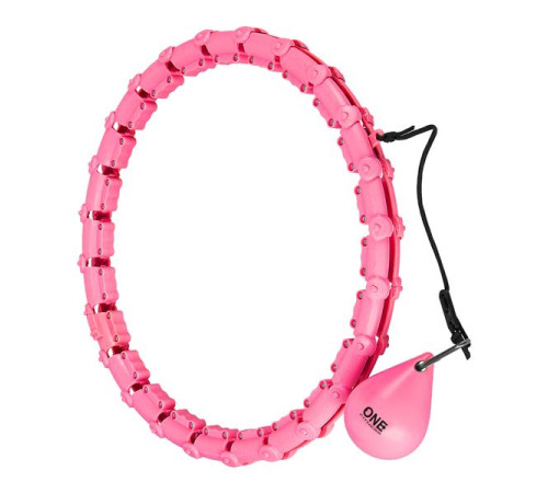 Хула-хуп масажний One Fitness OHA02 з навантаженням, рожевий