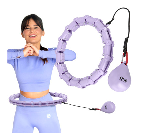 Хула-хуп масажний One Fitness OHA02 з навантаженням, фіолетовий