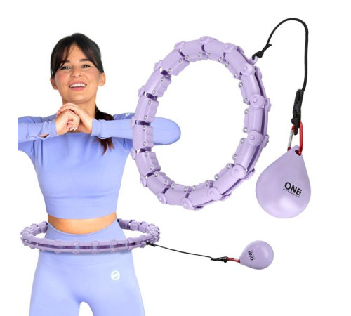 Хула-хуп масажний One Fitness OHA02 з навантаженням, фіолетовий