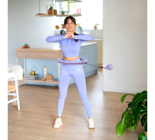 Хула-хуп масажний One Fitness OHA02 з навантаженням та поясом для схуднення BR160, фіолетовий