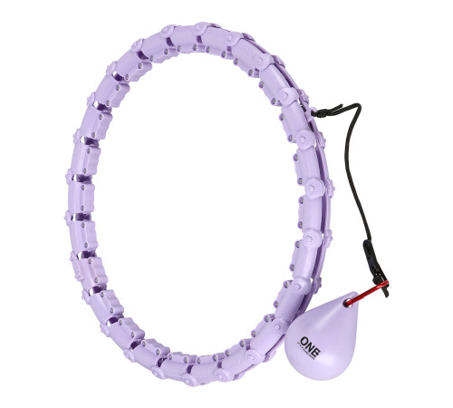 Хула-хуп масажний One Fitness OHA02 з навантаженням та поясом для схуднення BR160, фіолетовий