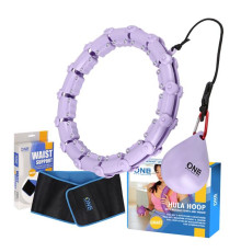 Хула-хуп масажний One Fitness OHA02 з навантаженням та поясом для схуднення BR160, фіолетовий