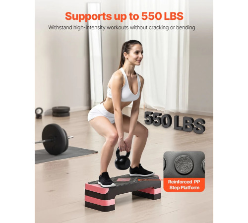 Степ-платформа VEVOR, чорно-рожева