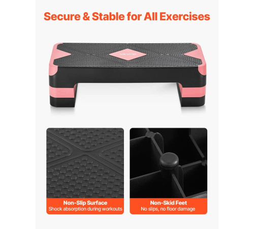 Степ-платформа VEVOR, чорно-рожева