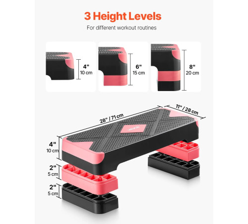 Степ-платформа VEVOR, чорно-рожева