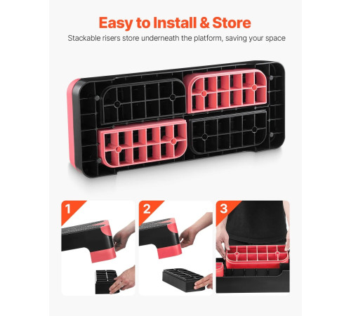 Степ-платформа VEVOR, чорно-рожева