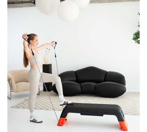 Степ-платформа з функцією лави HMS AS009 PRO, чорно-помаранчева